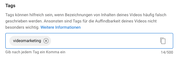 Video SEO Youtube Tags